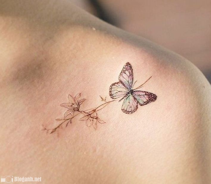 hình xăm đẹp, hình xăm bướm ở cánh tay, hình xăm bướm ấn tượng