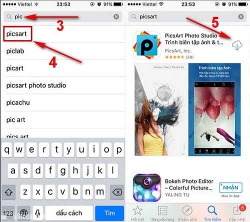 cải đặt ứng dụng chỉnh ảnh PicsArt