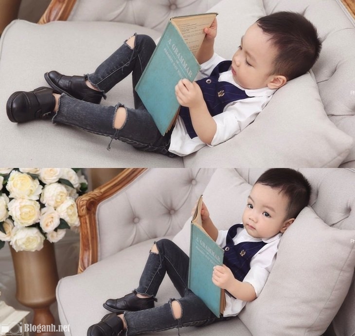 bé trai, đọc sách