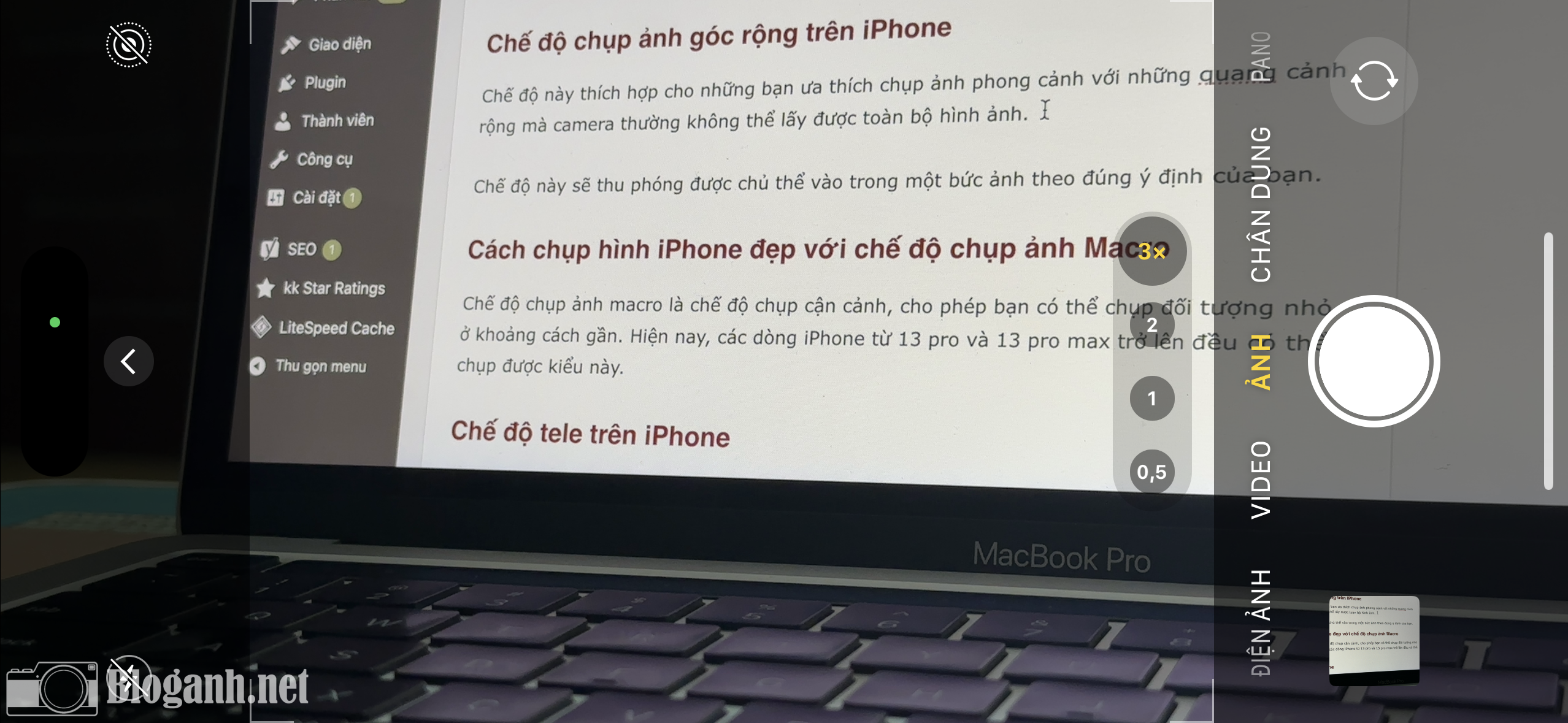 hình ảnh macbook khi chụp bằng chế độ macro trên iphone 14 pro